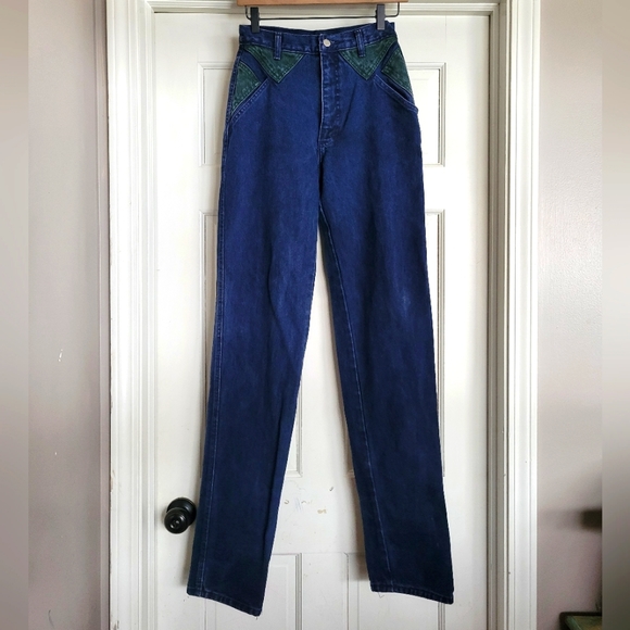 Vintage Denim - Vintage Roper Western Style High Waist Straight Leg Mom Jeans 7 Tall